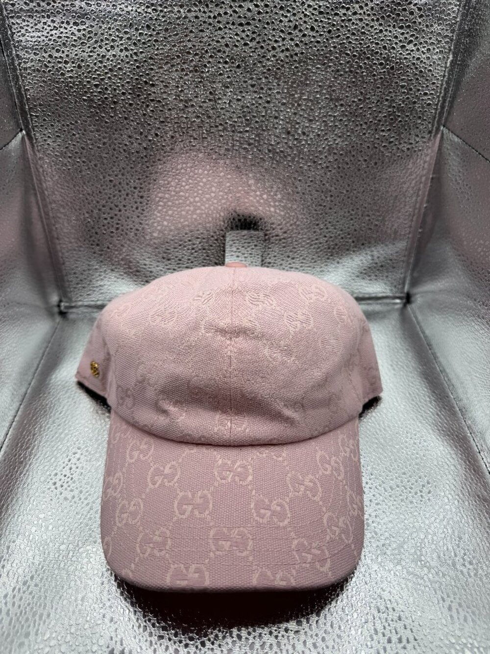 Gucci Pink GG Monogram Baseball Cap Hat Luxury Designer